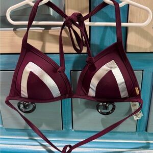 PINK Victoria's Secret Plum Triangle Bikini Top with White Lining